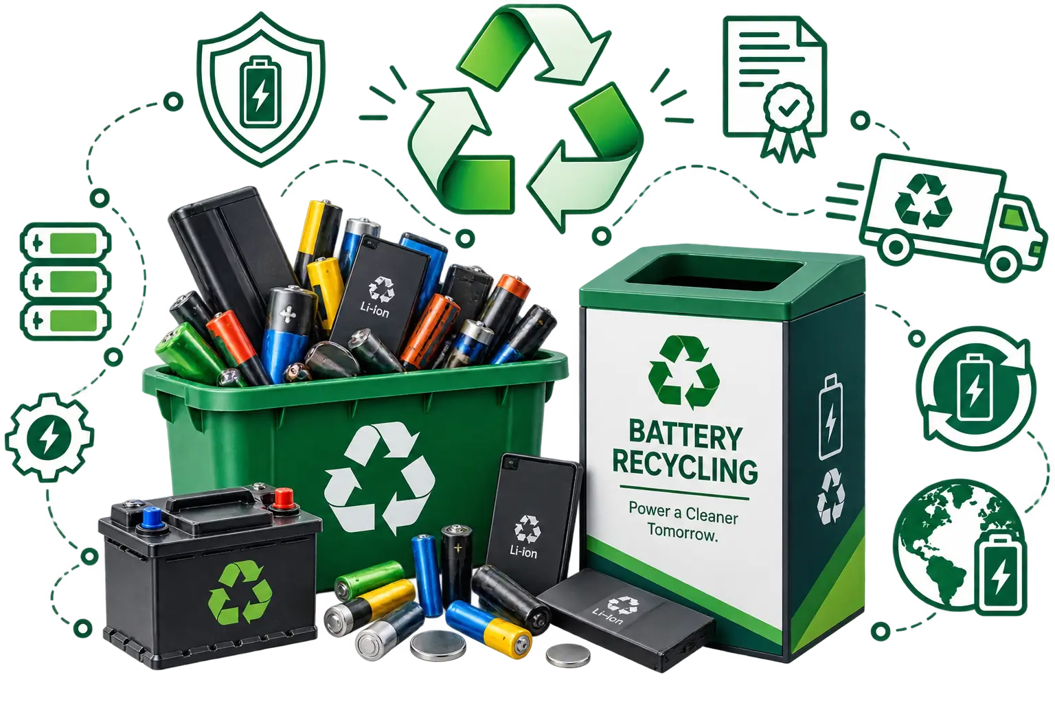 Battery recycling for UK businesses: UPS batteries removed from a server room