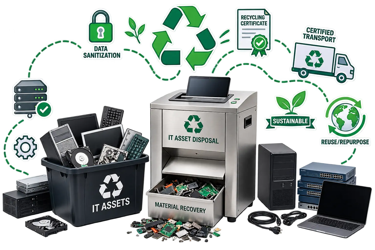 IT asset disposal for UK organisations: retired laptops and servers logged for secure collection