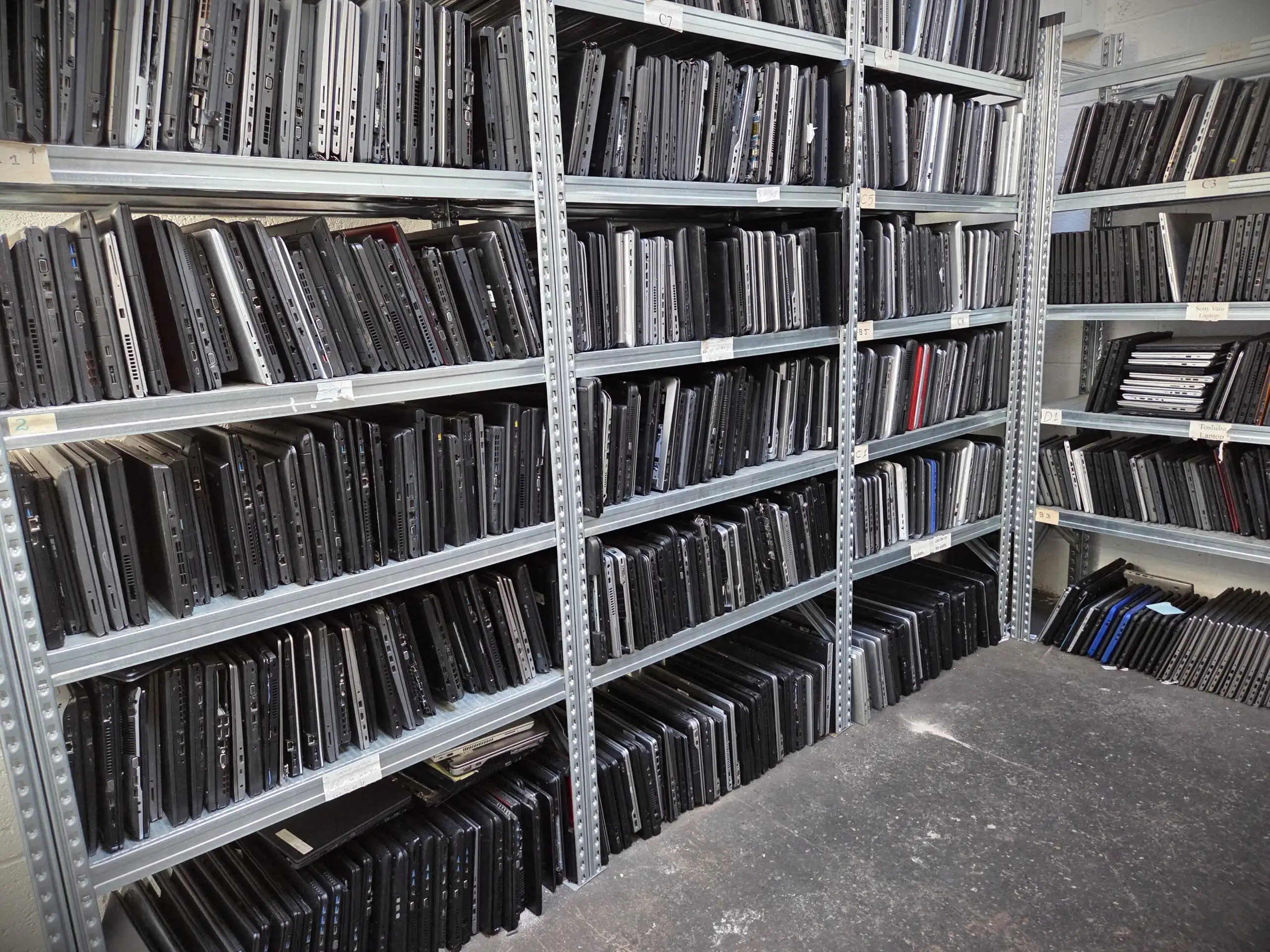 Laptops logged by serial number at an Environment Agency licensed facility in Nottingham